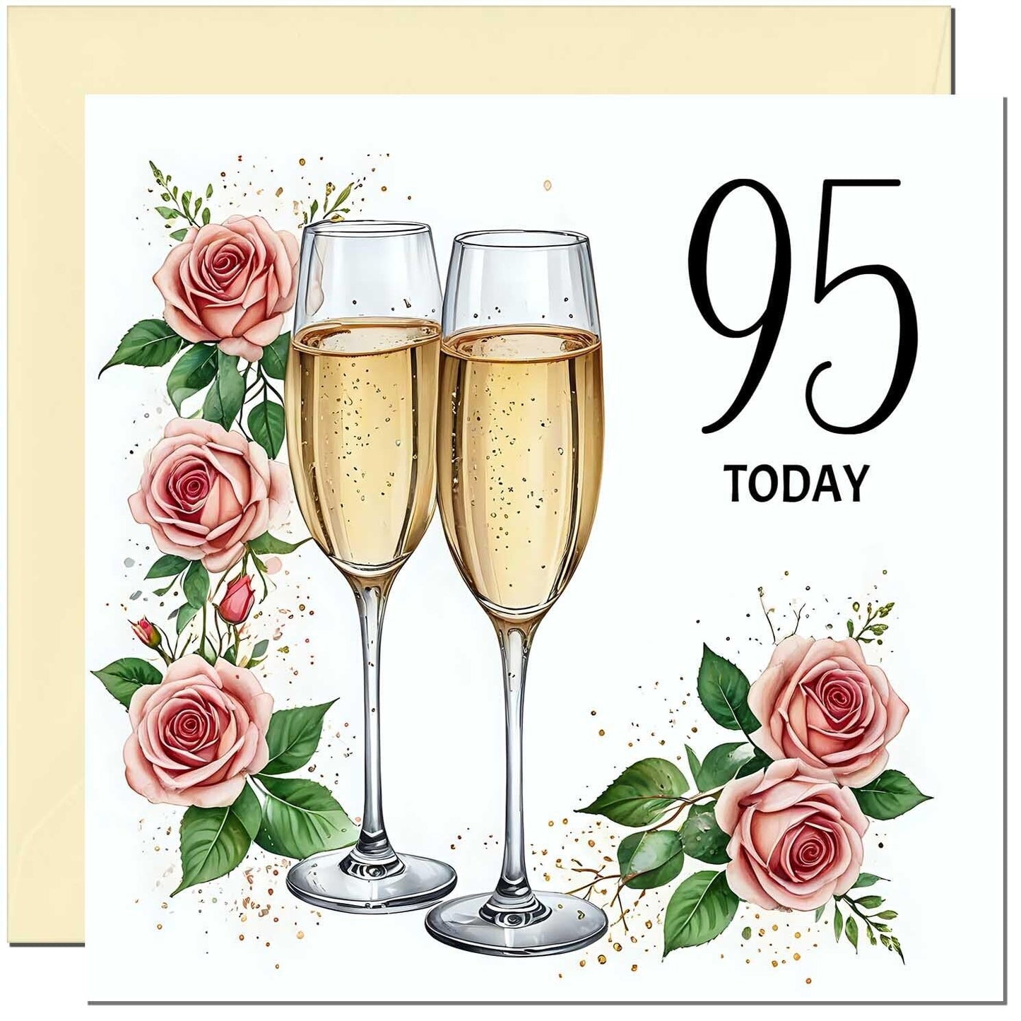 Birthday Card for women - Floral Fizz Classy Elegant