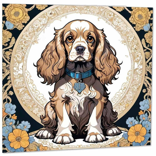 Cocker Spaniel Greeting Card - Anime Cocker Spaniel Card - 145mm x 145mm