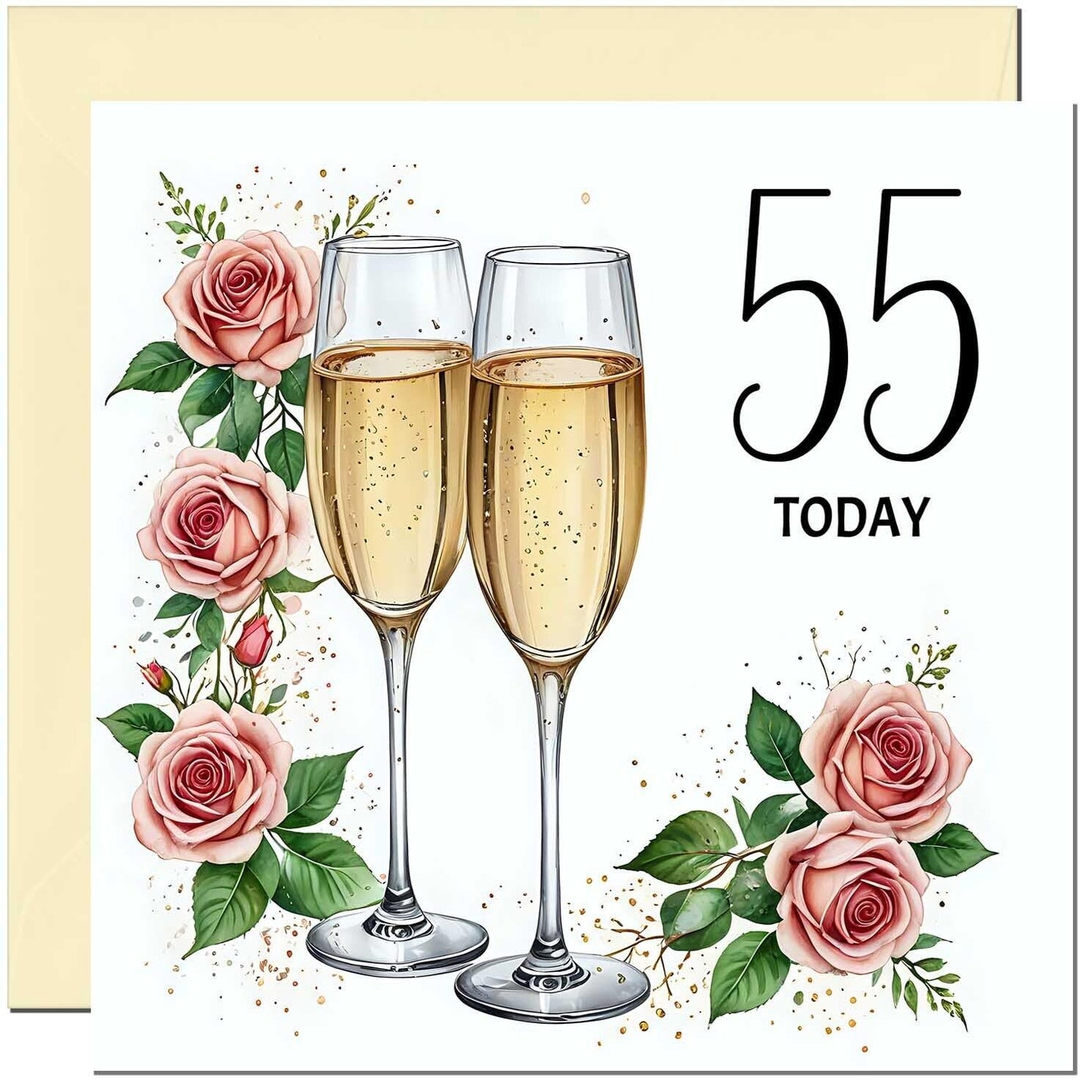 Birthday Card for women - Floral Fizz Classy Elegant