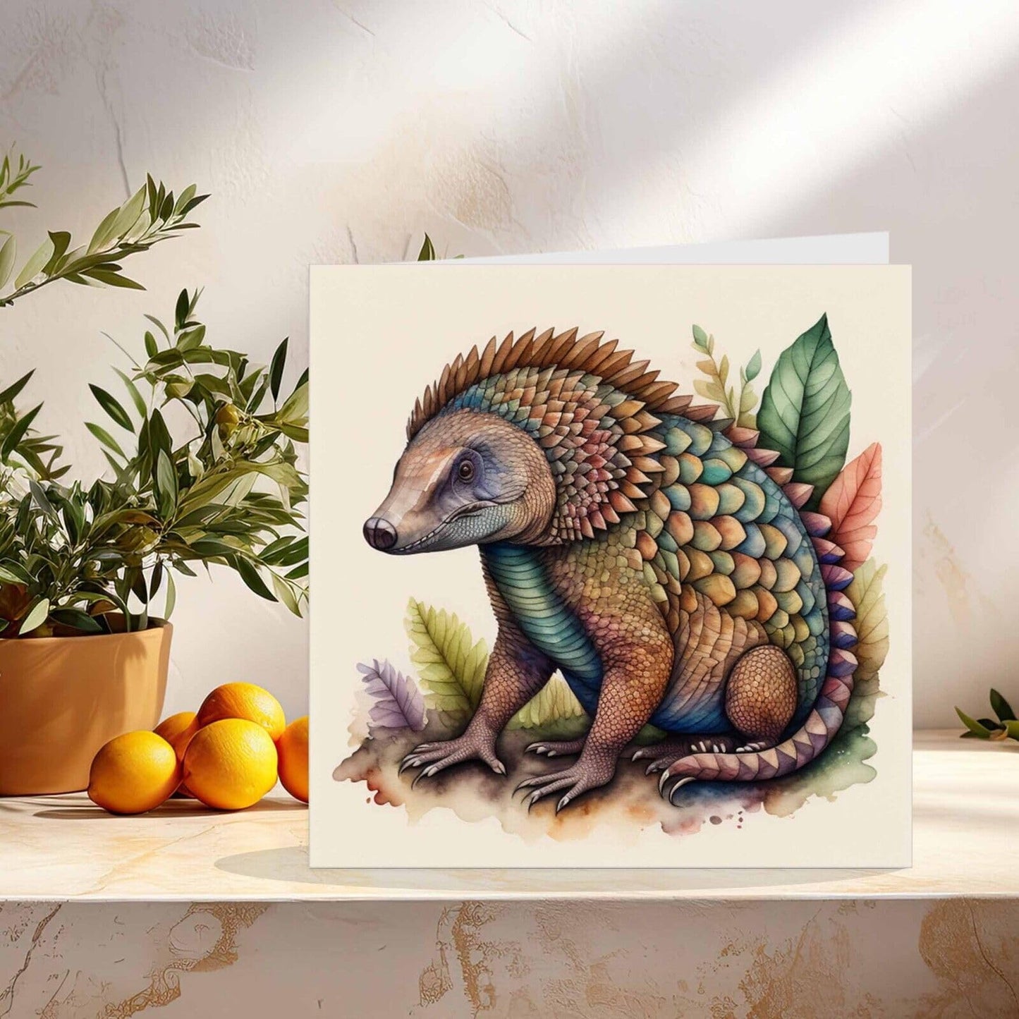 Pangolin Greeting Card - 145mm x 145mm - Square