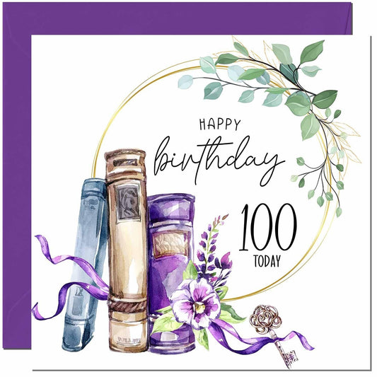 Birthday Card for women Floral Watercolour Book Beautiful