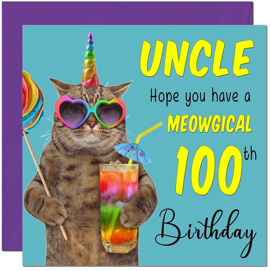 Uncle Birthday Card - Meowgical Cat Funny Uncle's