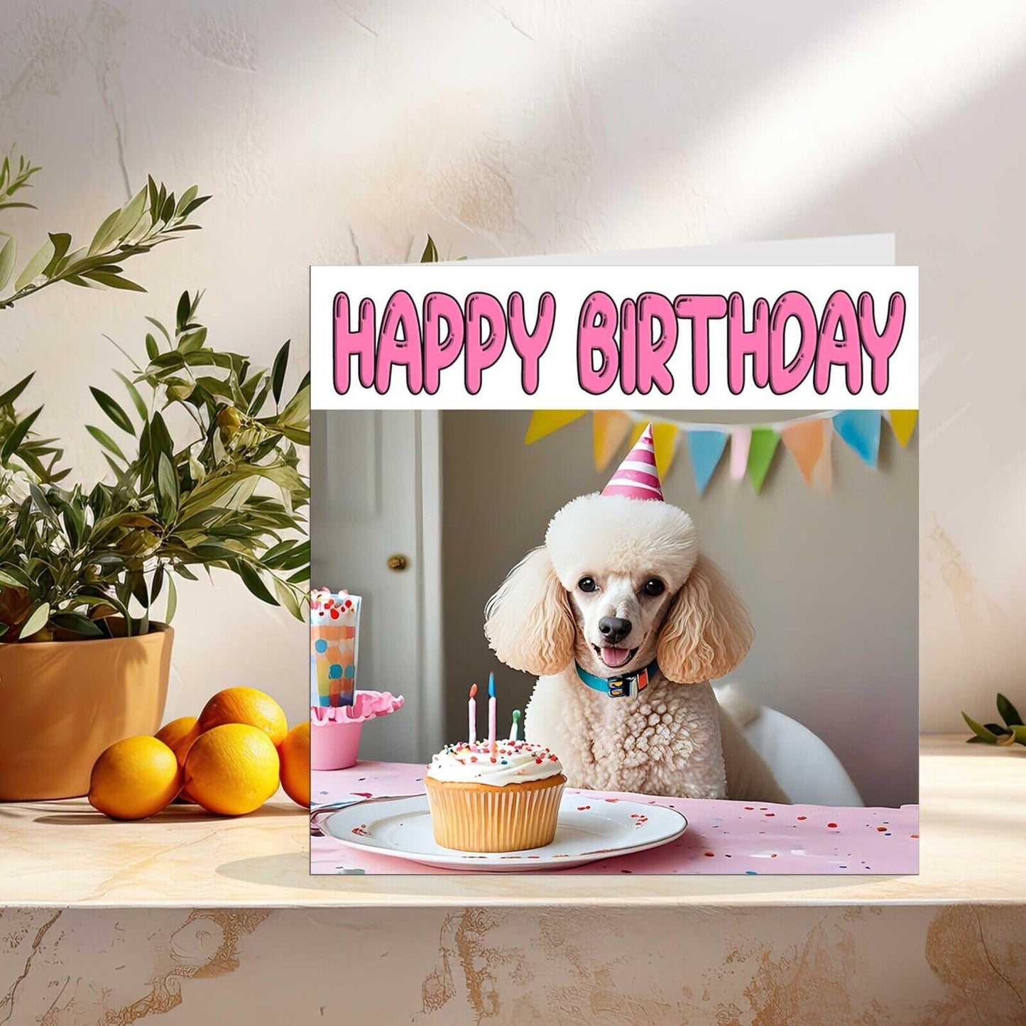 Poodle Birthday Card - Fun Dog Birthday Card 145 x 145mm