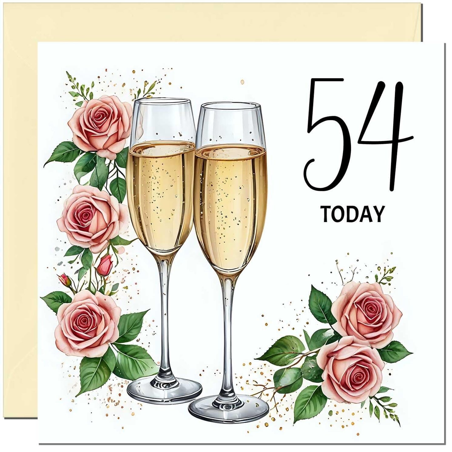 Birthday Card for women - Floral Fizz Classy Elegant