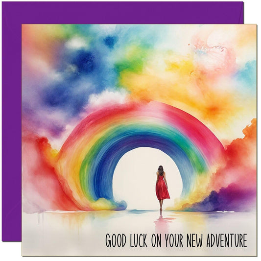 Good Luck Card - New Adventure - New Job Card, Colleague Co Worker Leaving Card, New Home Card, New Baby Card, Maternity Card 145 x 145mm