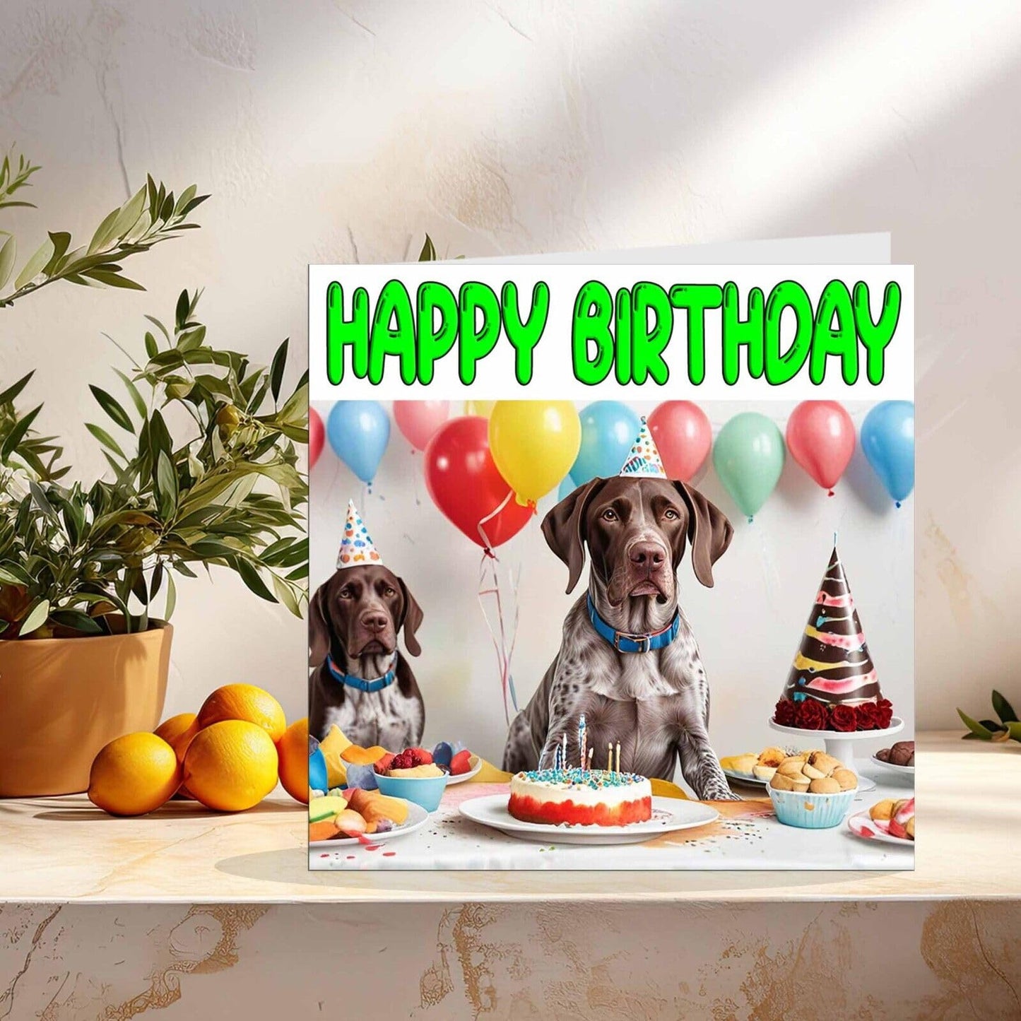 German Shorthaired Pointer Birthday Card - Fun Dog Birthday Card 145 x 145mm