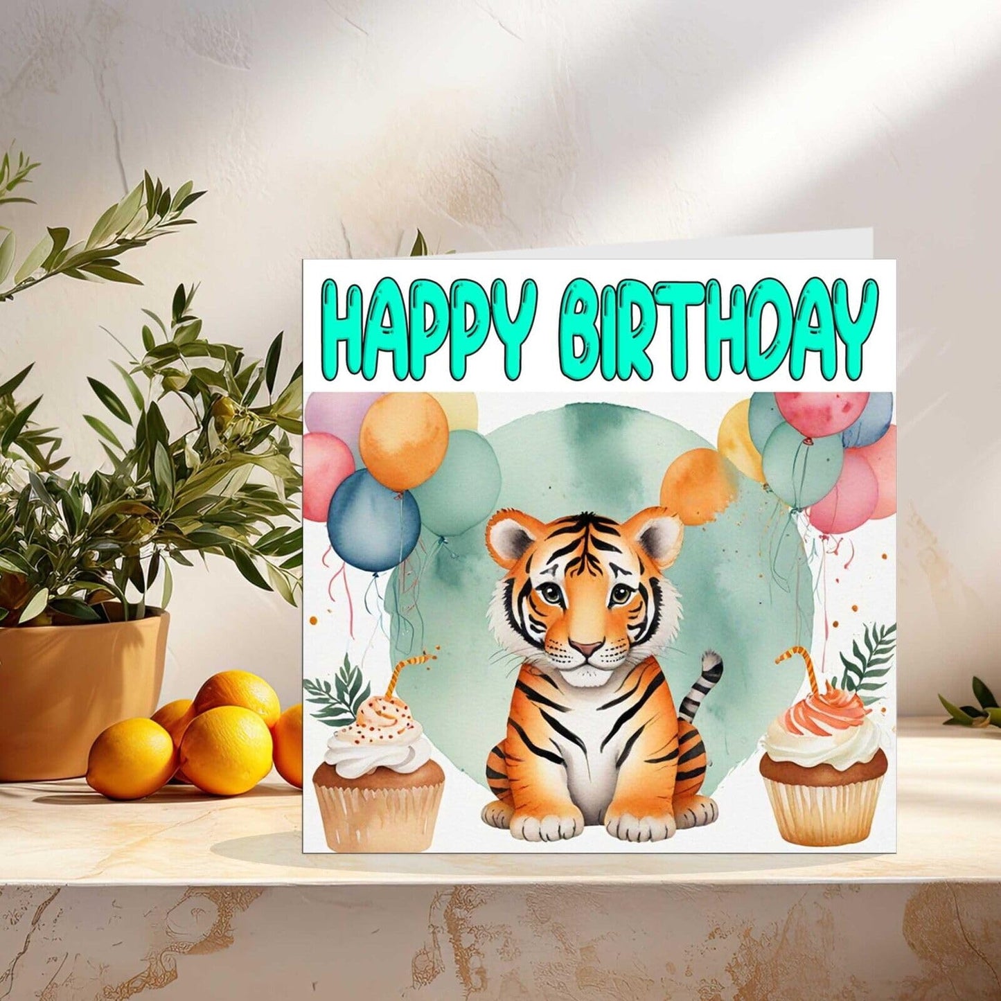 Tiger Cub Birthday Card - Cute Fun Animal Birthday Card 145 x 145mm