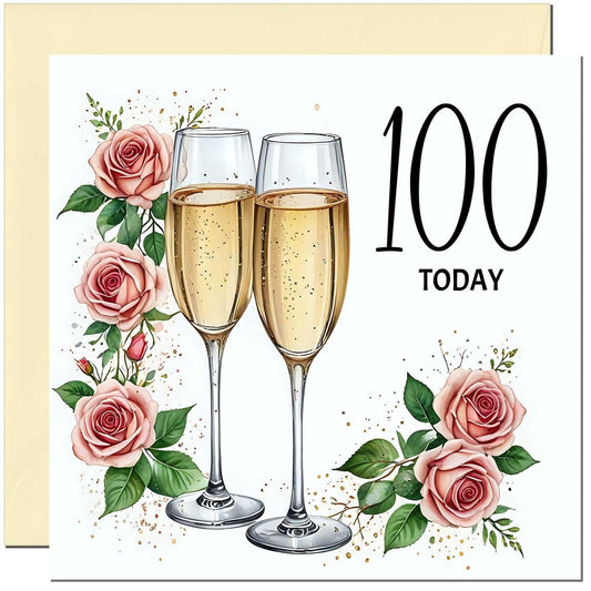 Birthday Card for women - Floral Fizz Classy Elegant