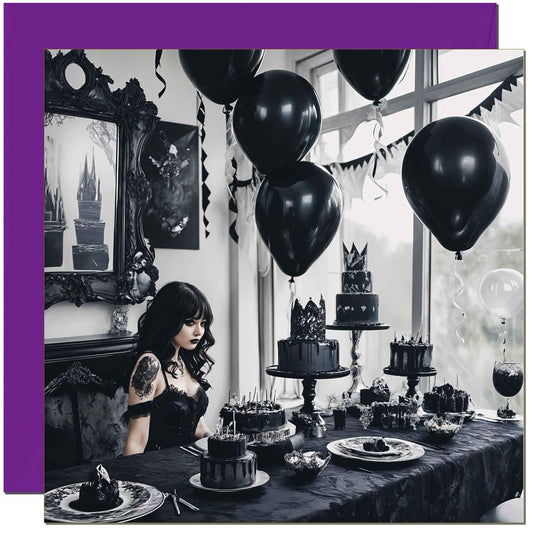 Gothic Girl Birthday Card for Ladies Women Goth Bday Card 145 x 145mm