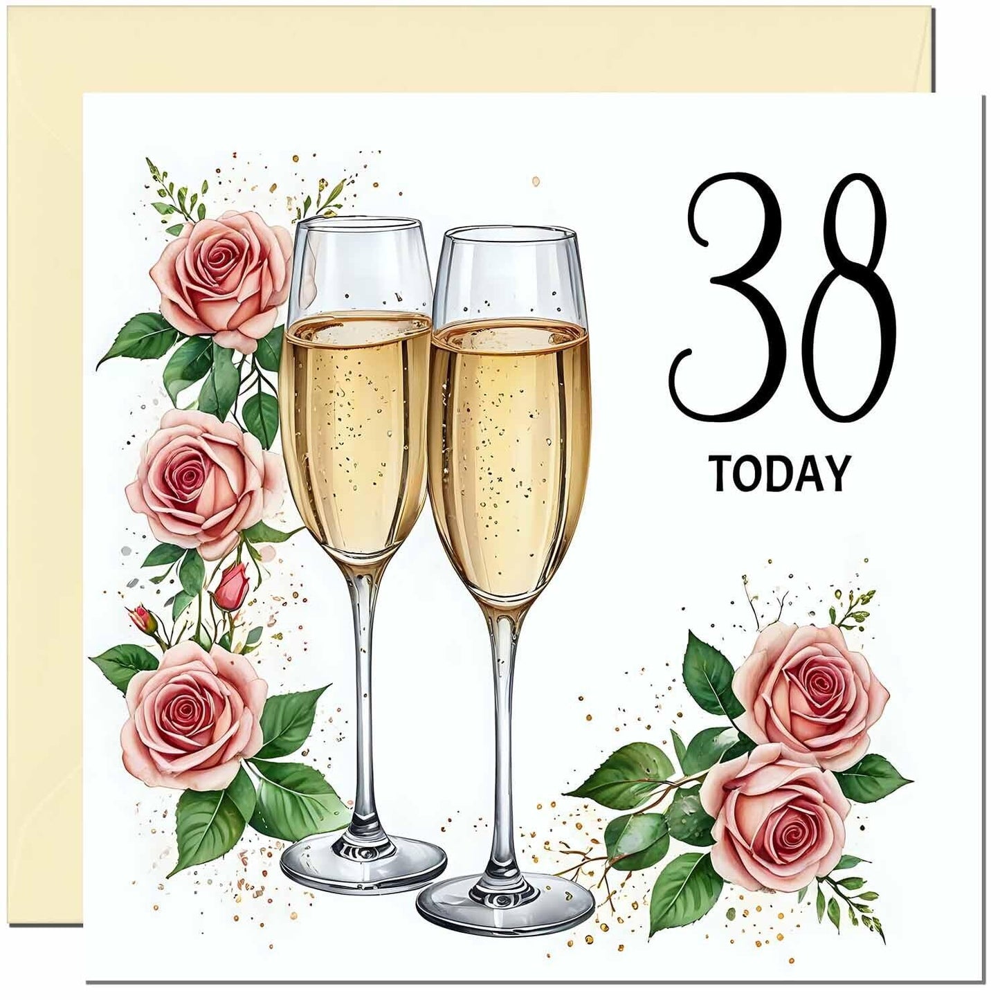 Birthday Card for women - Floral Fizz Classy Elegant