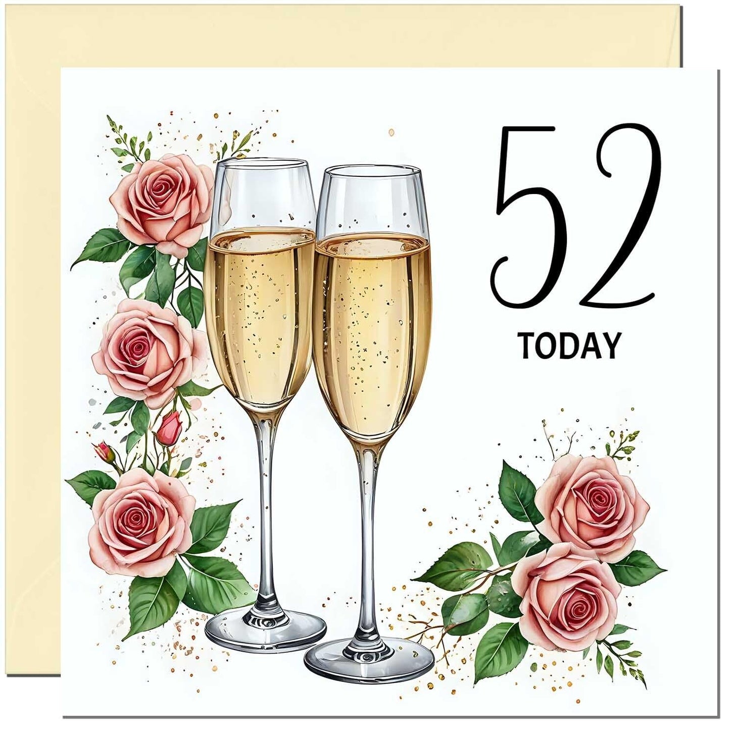 Birthday Card for women - Floral Fizz Classy Elegant