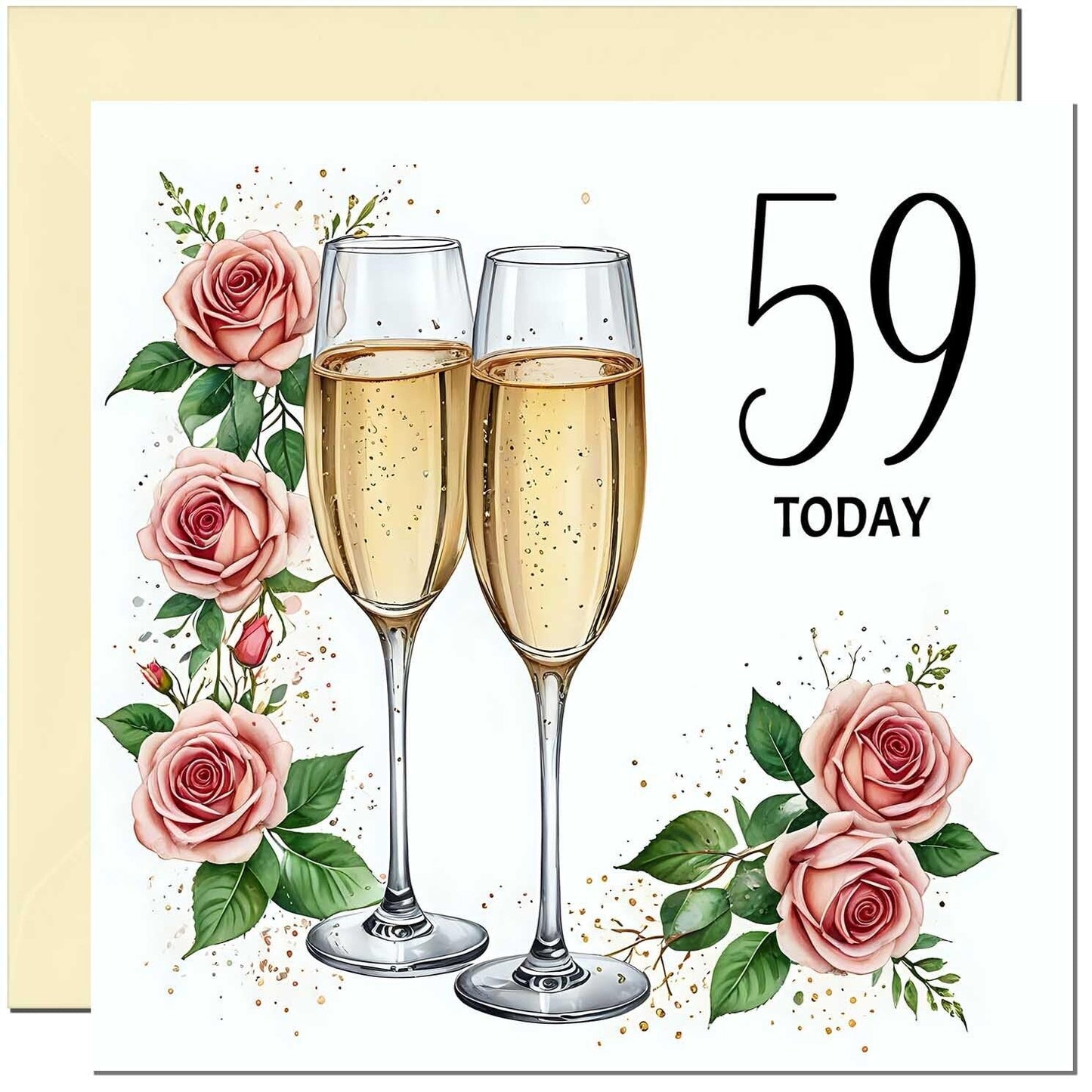 Birthday Card for women - Floral Fizz Classy Elegant