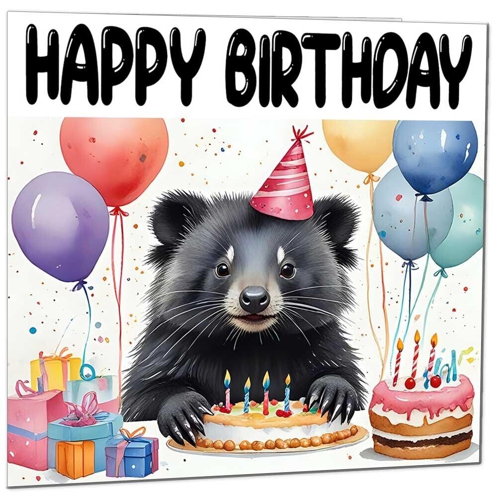 Binturong Birthday Card - Fun Binturong Card 145 x 145mm