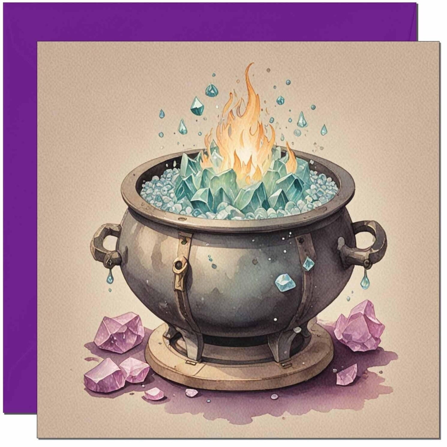 Cauldron Witchcraft Magic Fantasy Greeting Card Halloween Card 145 x 145mm