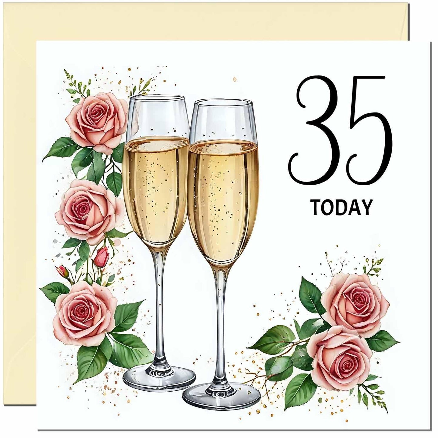 Birthday Card for women - Floral Fizz Classy Elegant