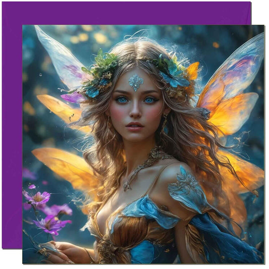 Fairy Birthday Card Pixie Fantasy Greeting Card - 145 x 145mm