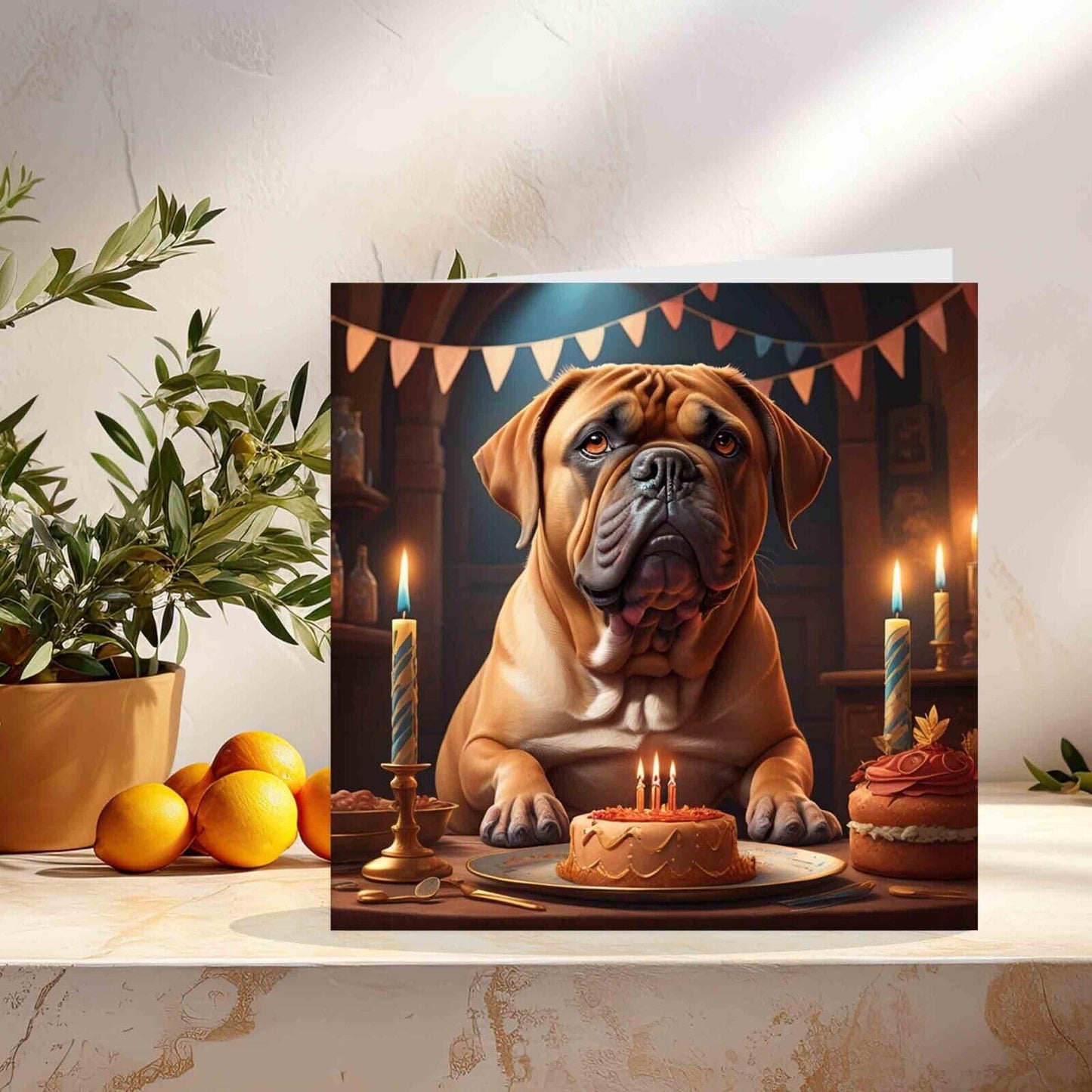 Dogue de Bordeaux Birthday Card - B'day 145mm x 145mm