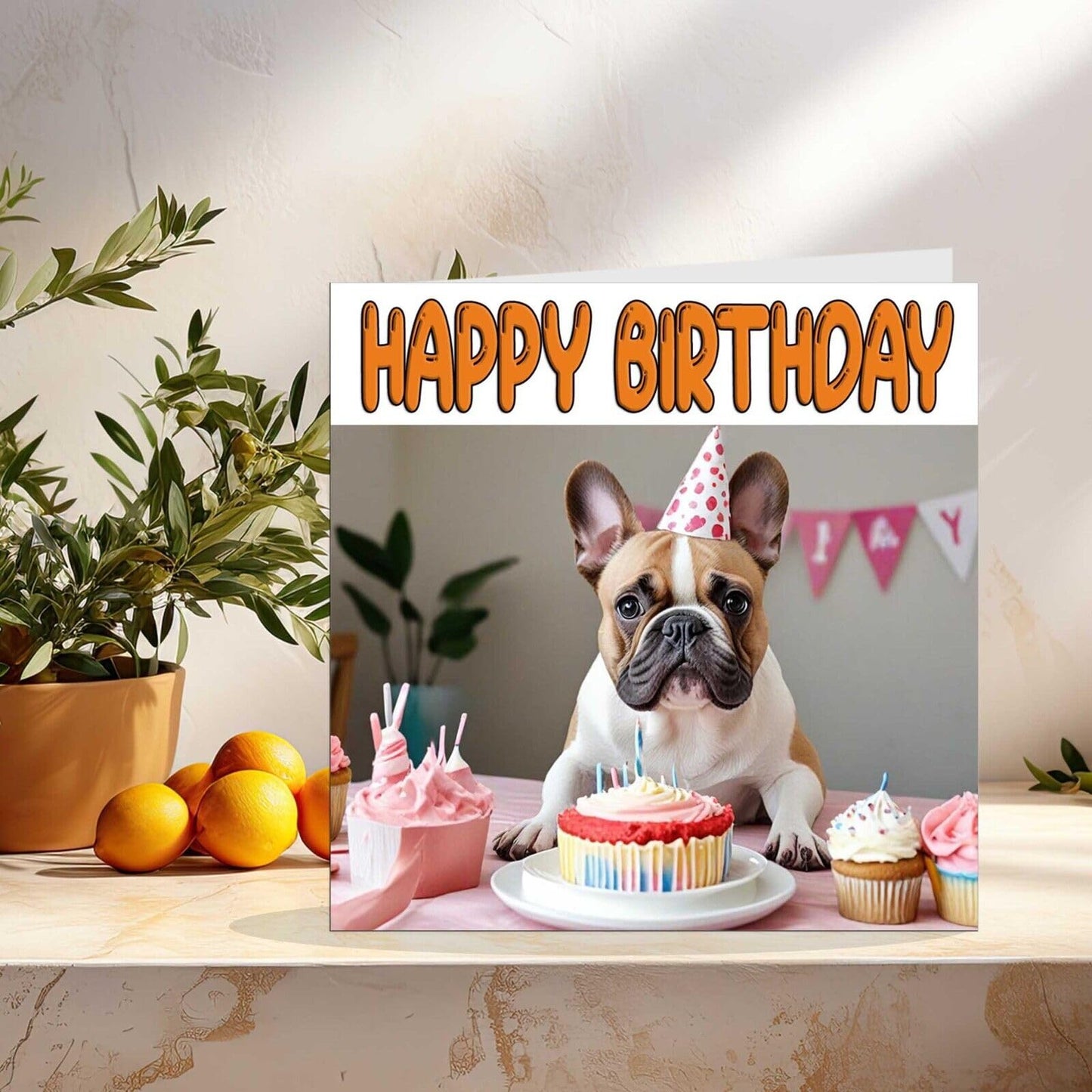 French Bulldog Birthday Card - Fun Animal Birthday Card - 145 x 145mm