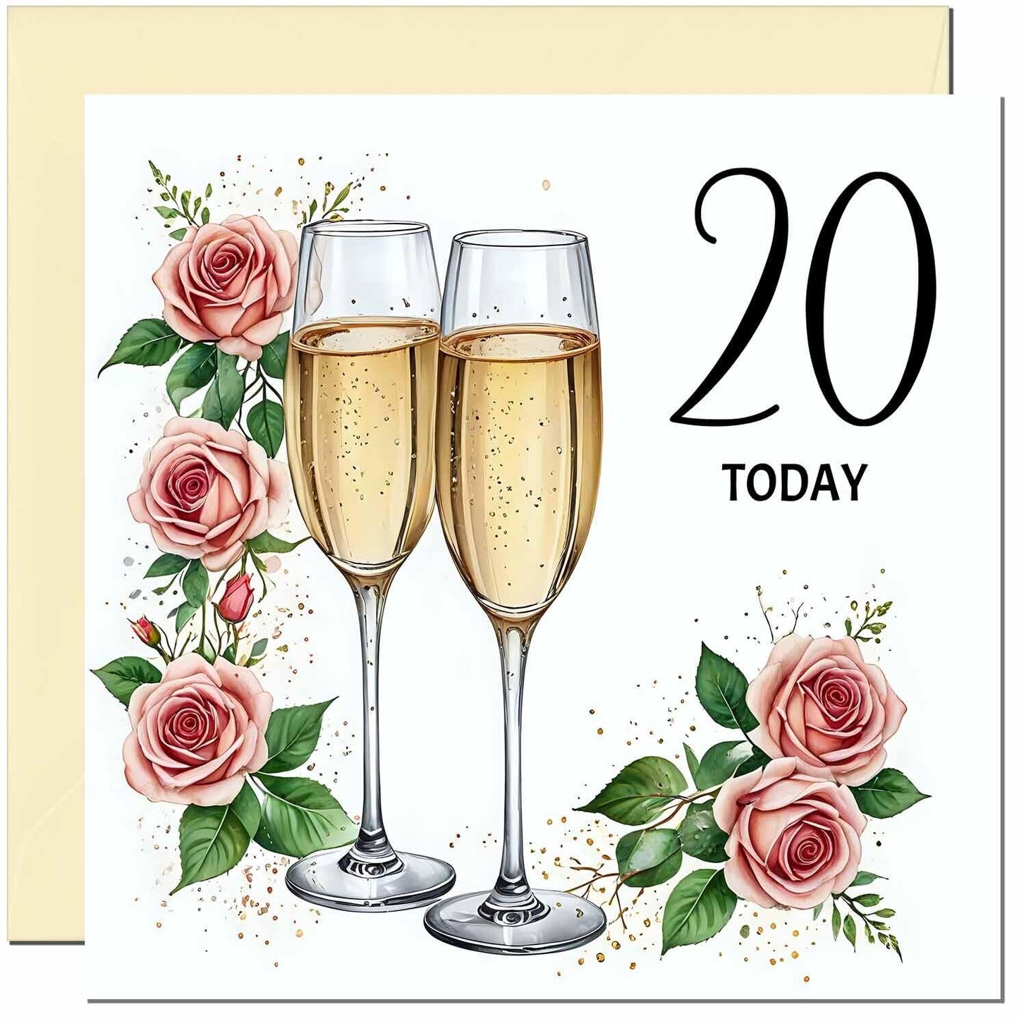 Birthday Card for women - Floral Fizz Classy Elegant