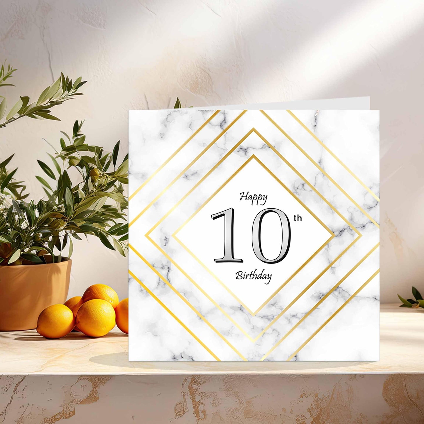 Birthday Card for Men Women - White Marble Gold - Birthday Cards for 59 year old Man FIfty Nine, Fifty Ninth Dad Grandad Grandpa Uncle Bday Gift Nan Mum Aunt