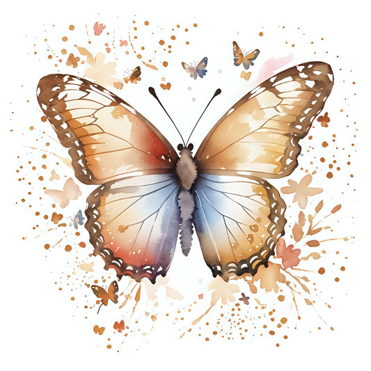 Watercolour Butterfly Greeting Card - Any Occasion 145 x 145mm