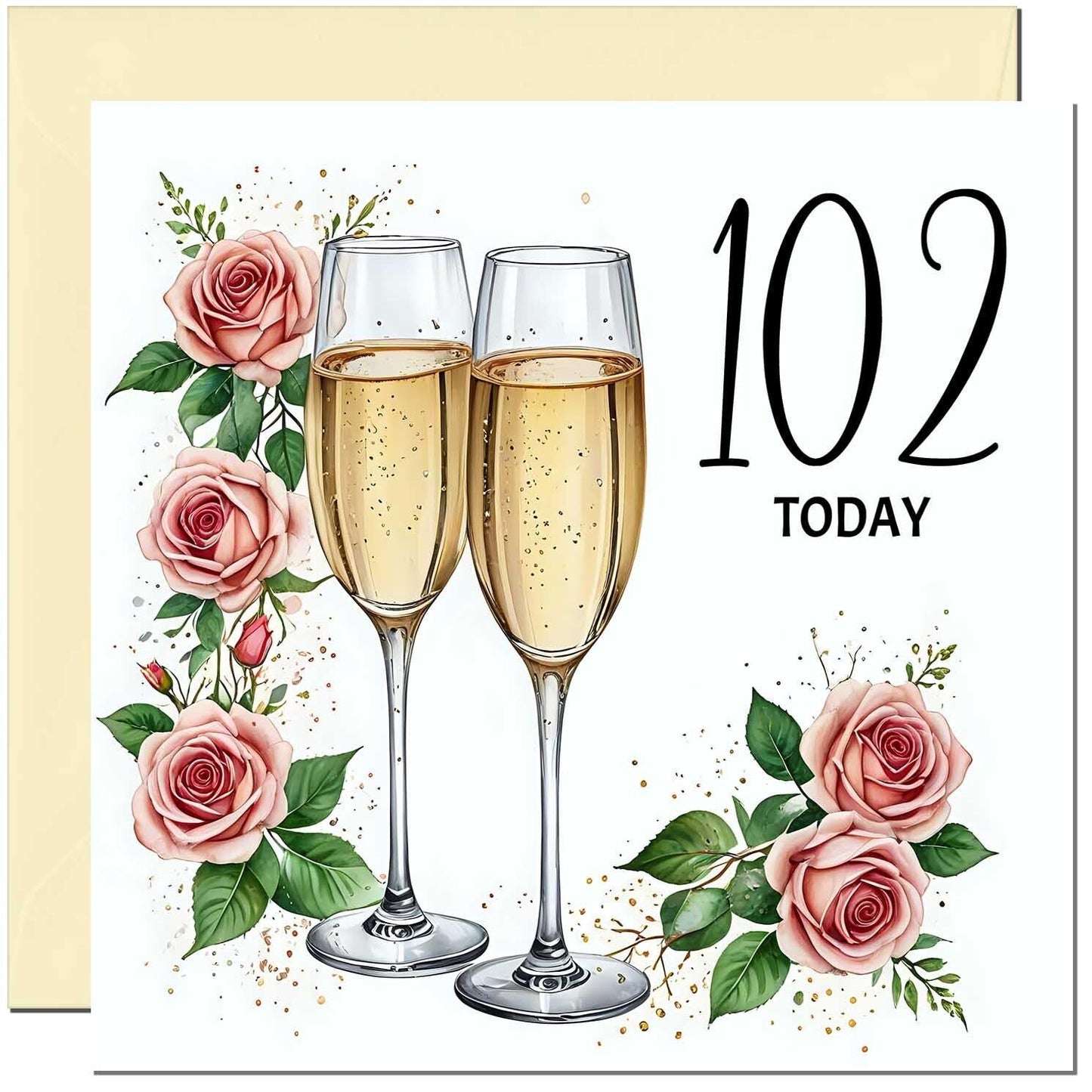 Birthday Card for women - Floral Fizz Classy Elegant