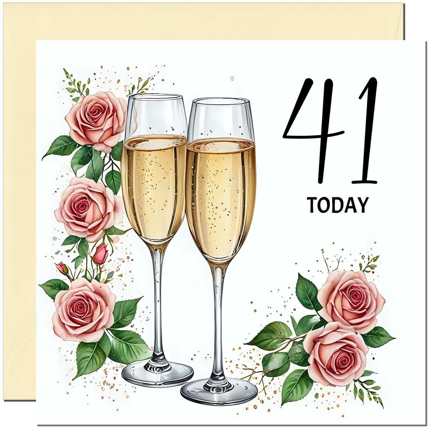 Birthday Card for women - Floral Fizz Classy Elegant