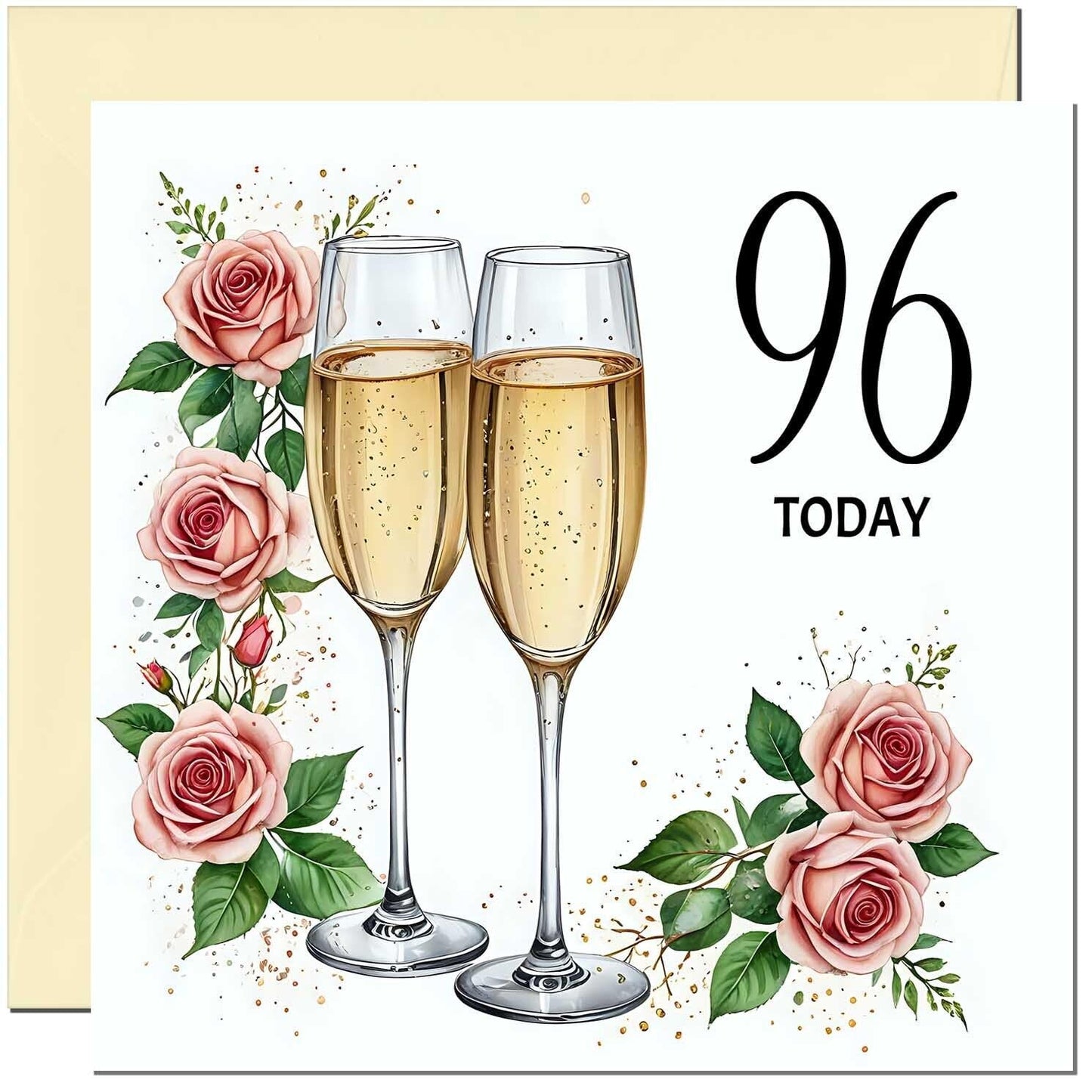 Birthday Card for women - Floral Fizz Classy Elegant