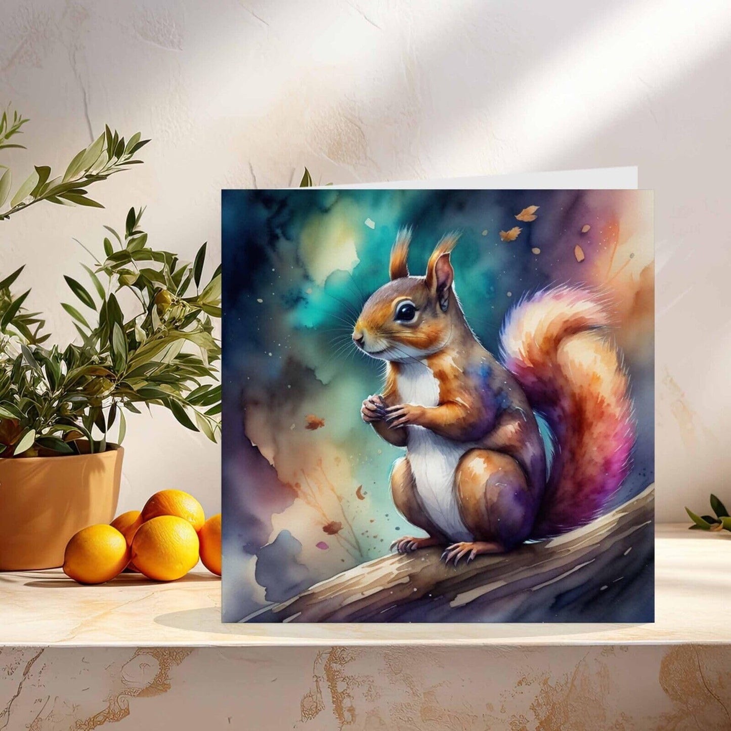 Squirrel Greeting Card - 145mm x 145mm - Square