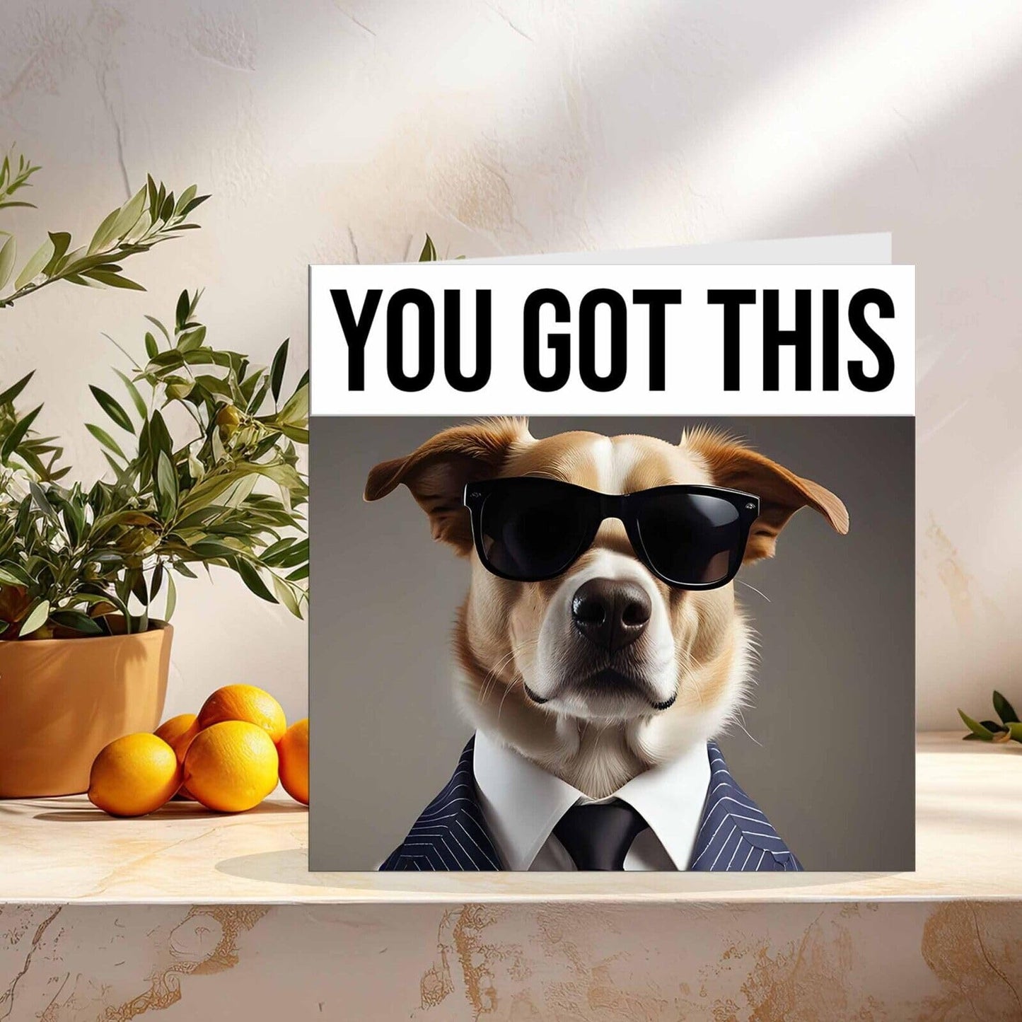 Good Luck Card - You Got This Dog 145 x 145mm - Co-Worker Colleague New Job Card