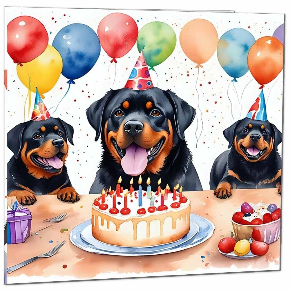 Rottweiler Dog Birthday Card