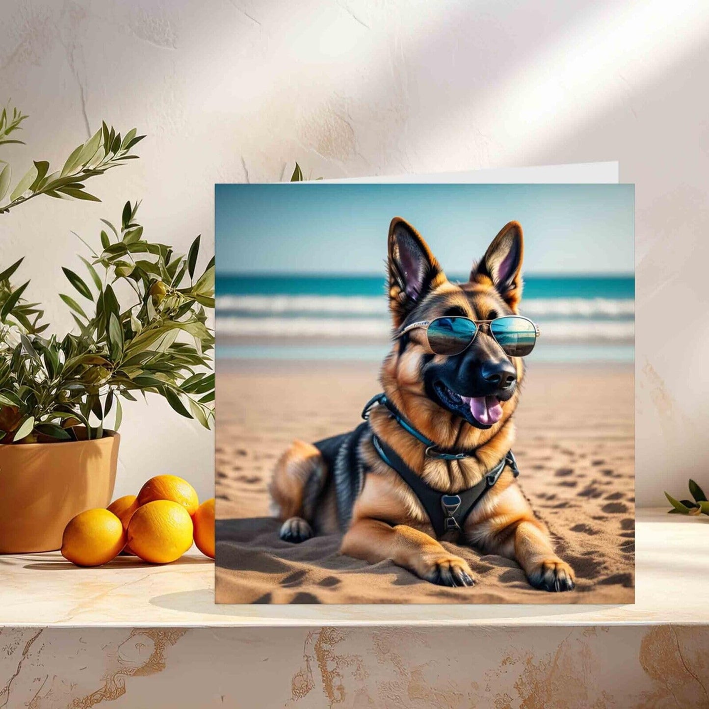 German Shepherd in Sunglasses Greeting Card 145mm x 145mm