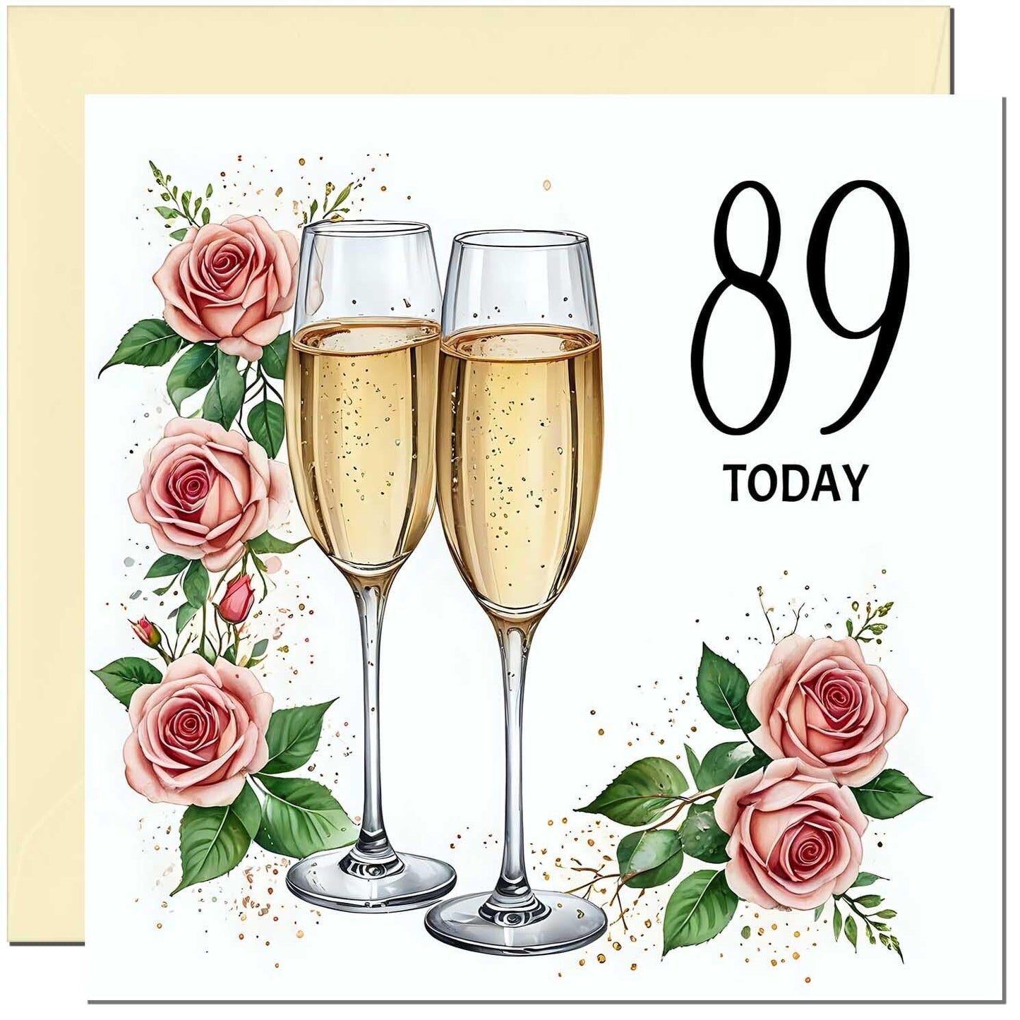 Birthday Card for women - Floral Fizz Classy Elegant