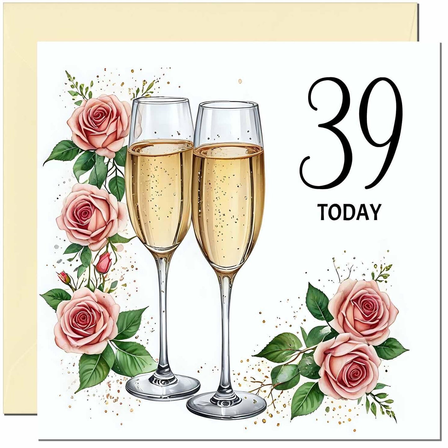 Birthday Card for women - Floral Fizz Classy Elegant