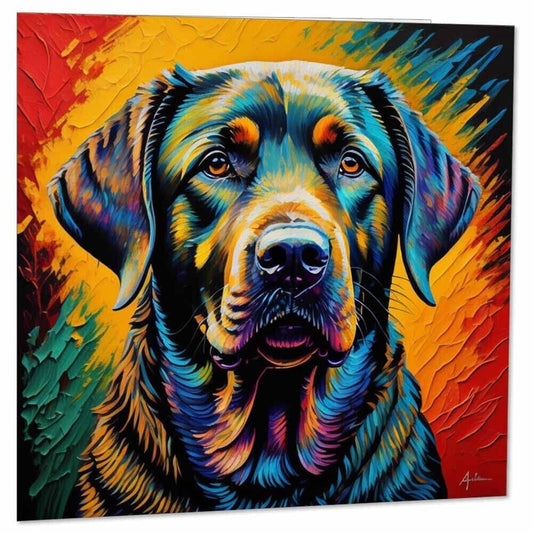 Labrador Painting Greeting Card Labrador Dog Greeting Cards 145 x 145mm