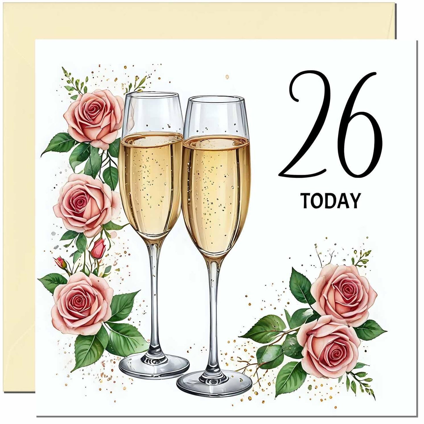 Birthday Card for women - Floral Fizz Classy Elegant