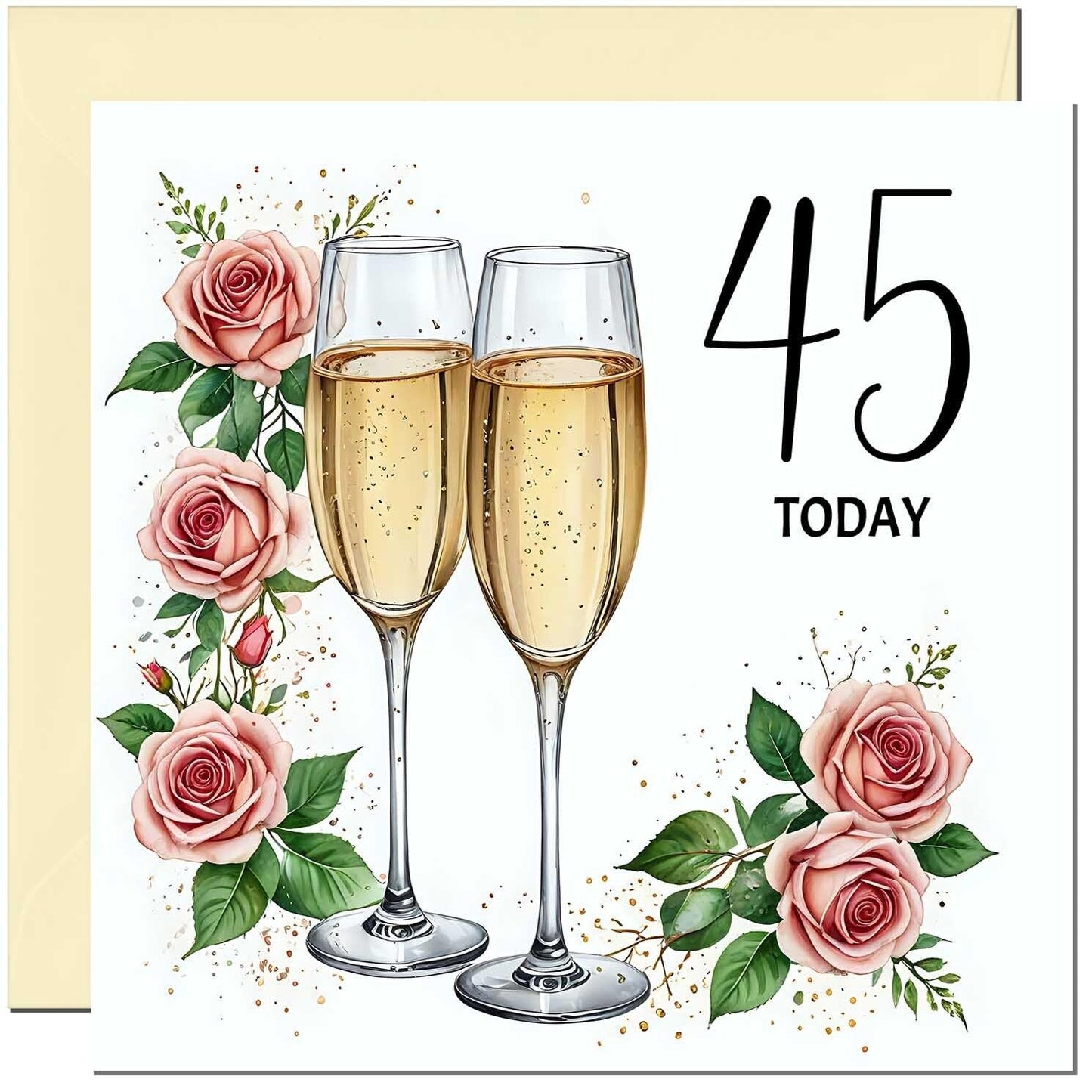 Birthday Card for women - Floral Fizz Classy Elegant