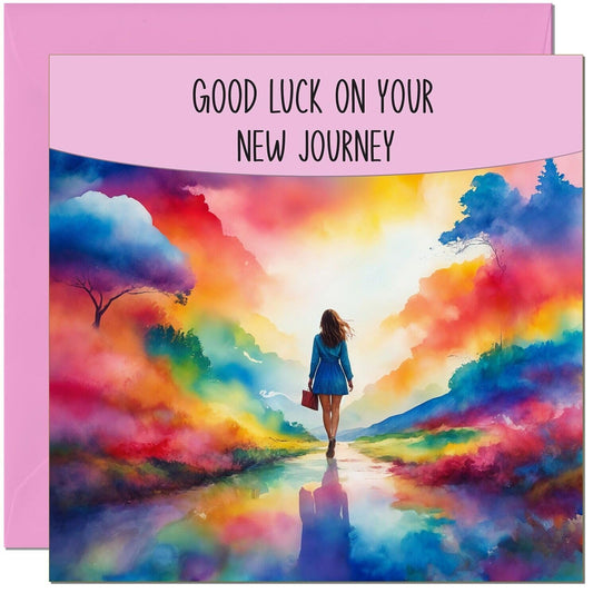 Good Luck on your New Journey Card - New Job Card, New Home Card, Colleague Leaving Card, Maternity.