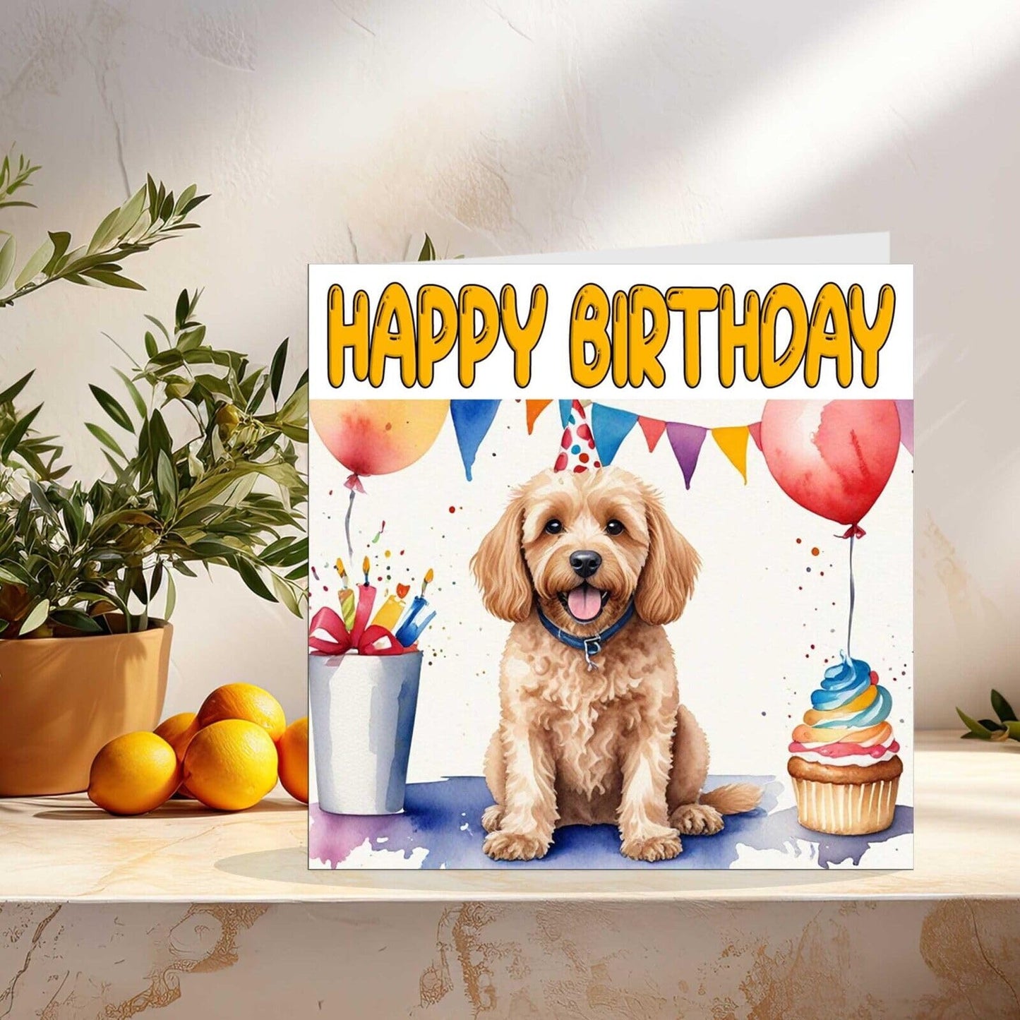 Cockapoo Birthday Card - Fun Dog Happy Birthday Card - 145 x 145mm