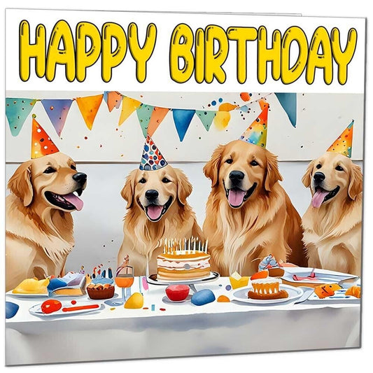 Golden Retriever Birthday Card - Fun Dog Birthday Card 145 x 145mm