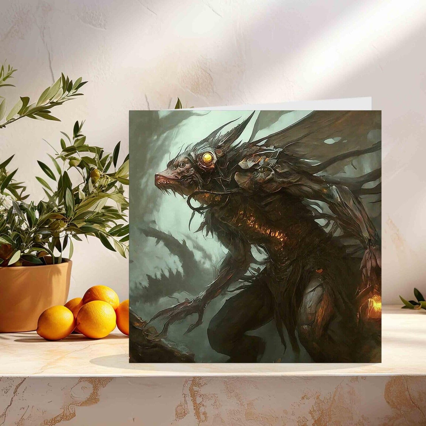 Demon Greeting Card - Monster Creature Creepy 145mm x 145mm