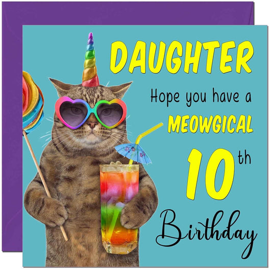 Daughter Birthday Card - Meowgical Cat Funny