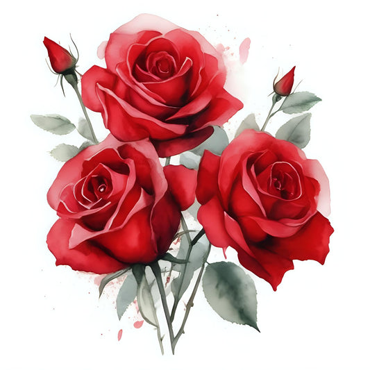 Red Roses Greeting Card - Any Occasion 145 x 145mm