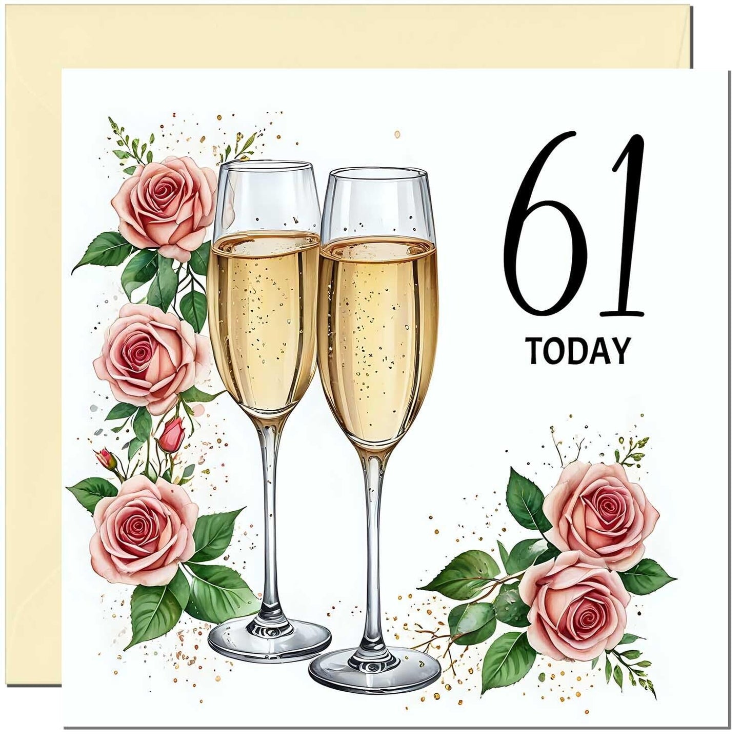 Birthday Card for women - Floral Fizz Classy Elegant