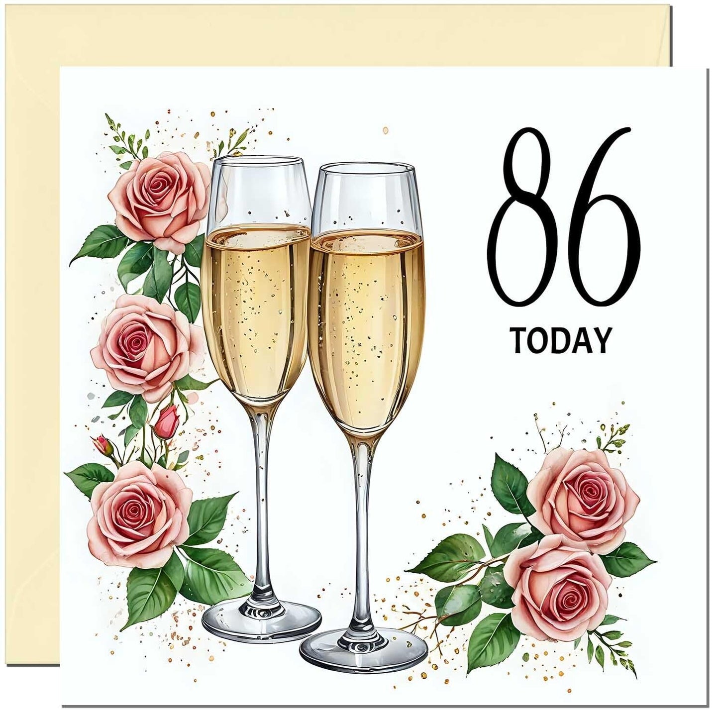 Birthday Card for women - Floral Fizz Classy Elegant