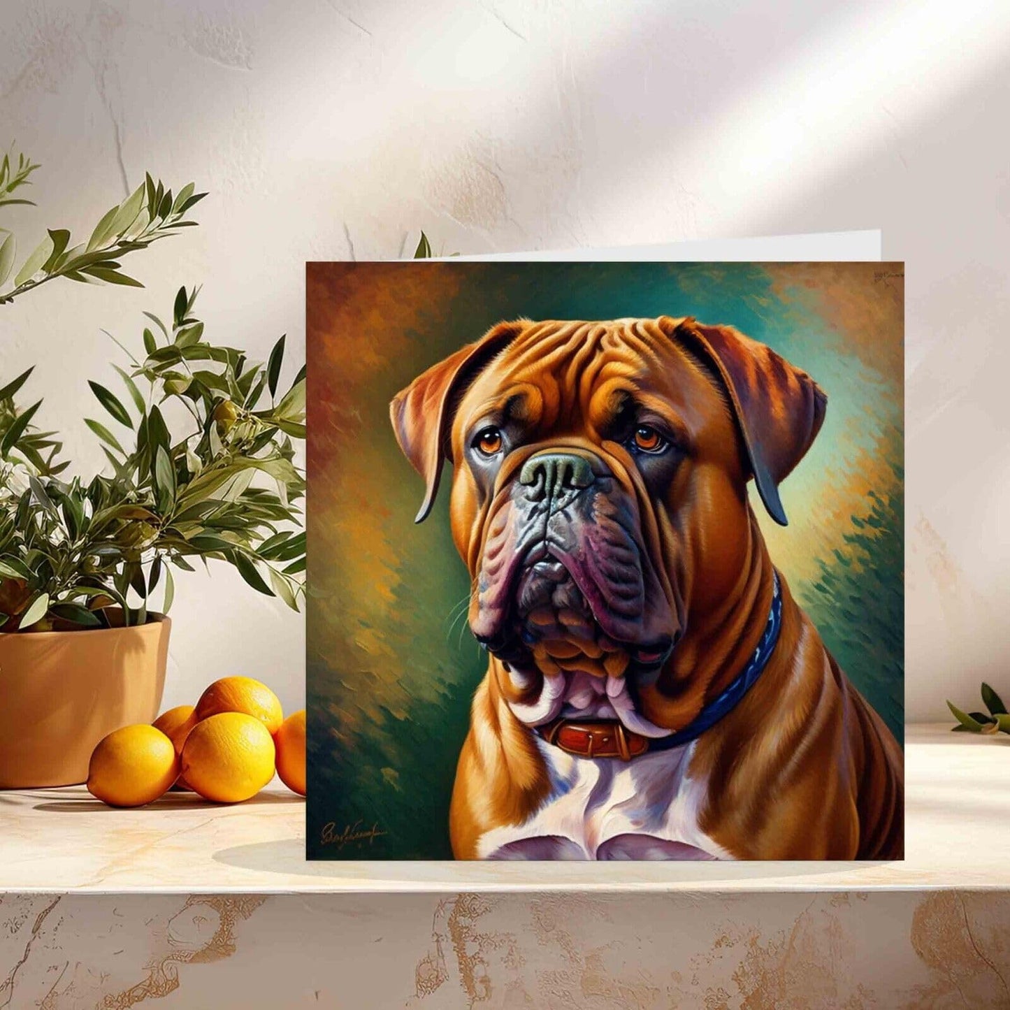 Dogue de Bordeaux Greeting Card - Dog Card With Envelope 145mm x 145mm