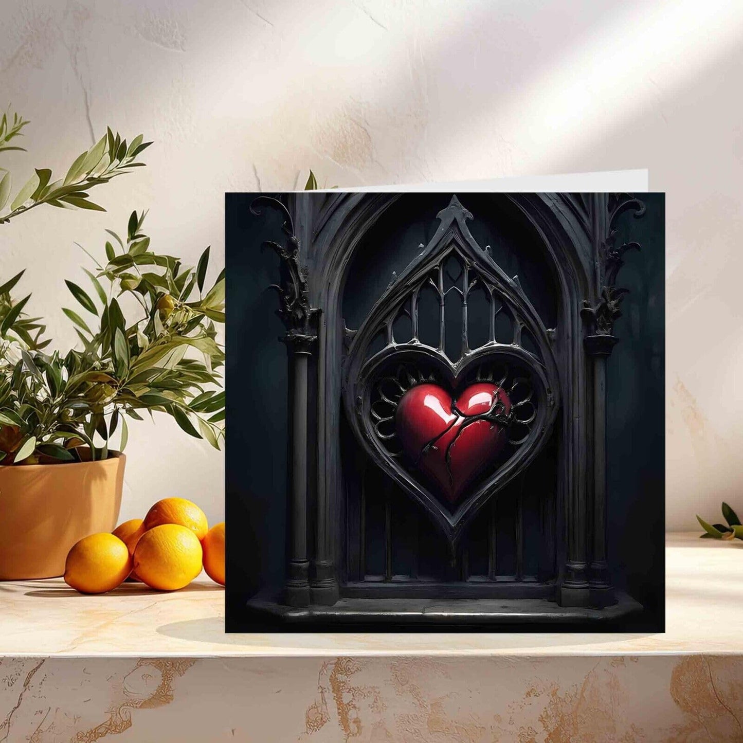 Heart Gothic Greeting Card - 145mm x 145mm