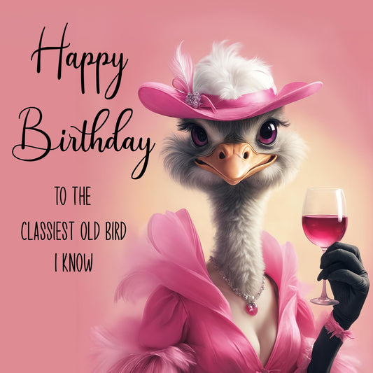 Funny Birthday Cards for Women - Classy old bird - Funny Birthday cards for Sister, Best Friend Birthday Card Ladies funny birthday cards 145x145mm