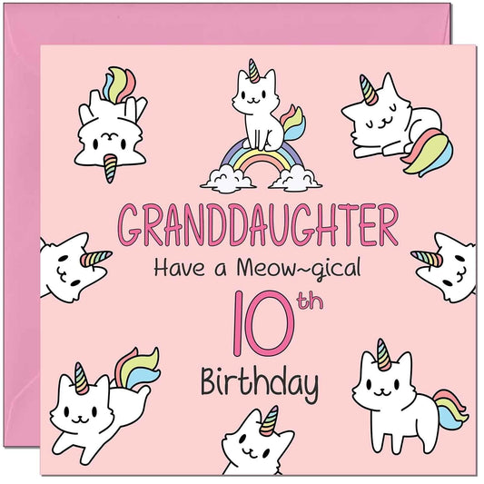 Granddaughter Birthday Card - Funny Cat Cute Granddaughters