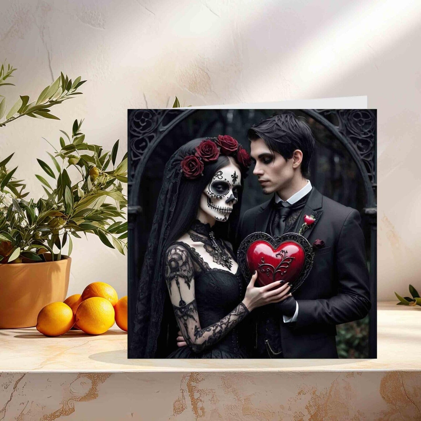 Gothic Greeting Card - Lovers Anniversary Girlfriend Boyfriend - 145mm x 145mm